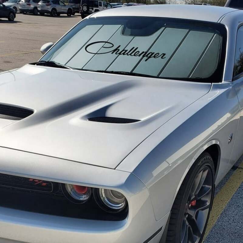 Covercraft 15-23 Dodge Challenger UVS100 Custom Sunscreen with Dodge Challenger logo