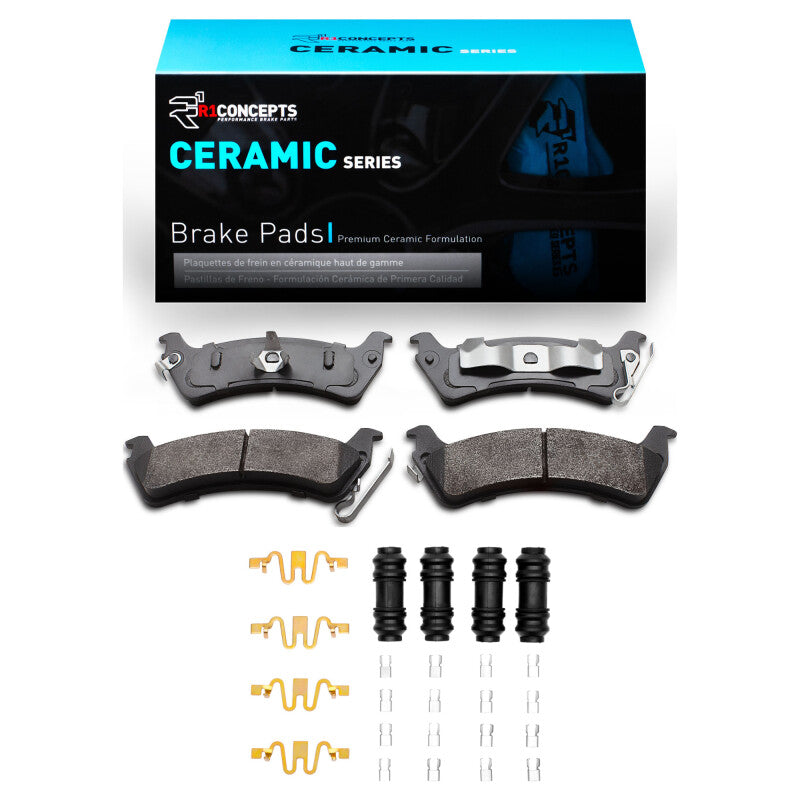 R1 93-98 Jeep Grand Cherokee Rear Ceramic Pads & Hardware Kit