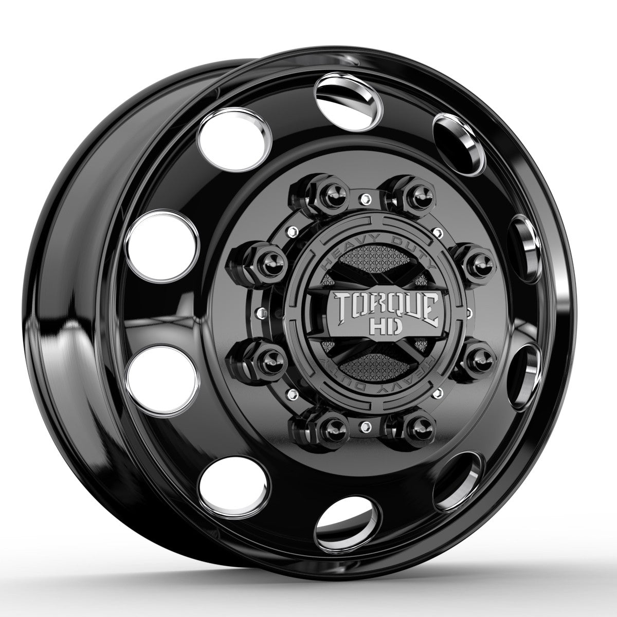 22.5x7.5 Torque HD TW641F Forged Classic Gloss Black Milled 8x275 et+138 BS 9.95 CB 221.1 Flat Seat Steer F-53