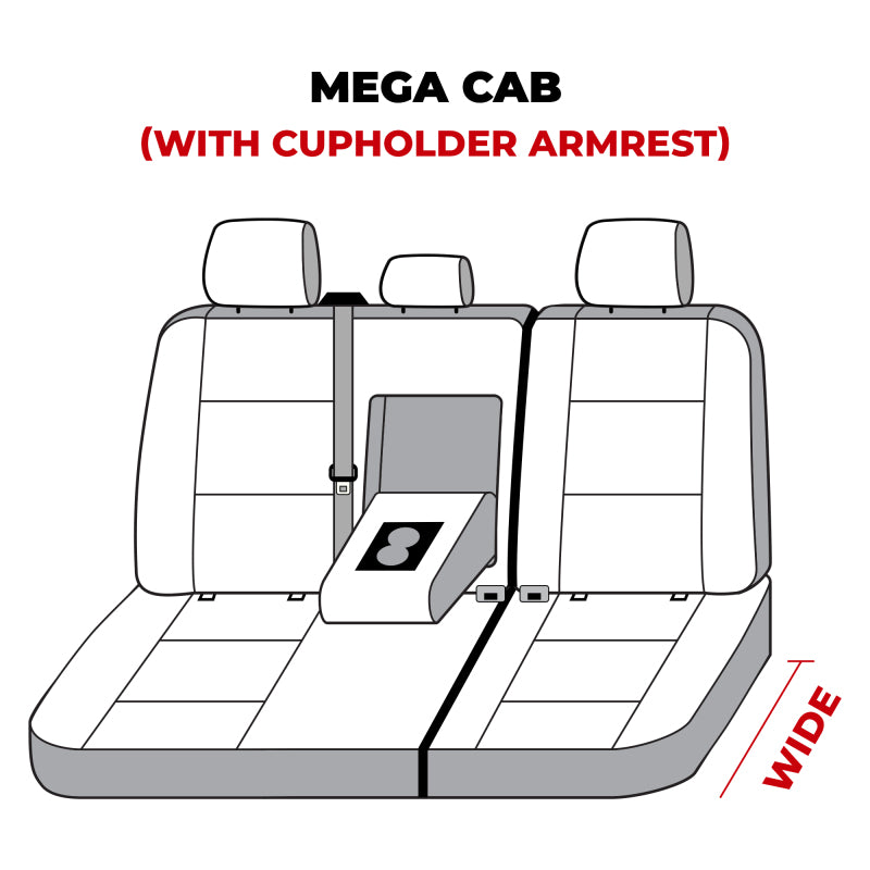 Covercraft 10-21 Dodge Ram Polycotton SeatSaver Custom Second Row Seat Covers - Charcoal