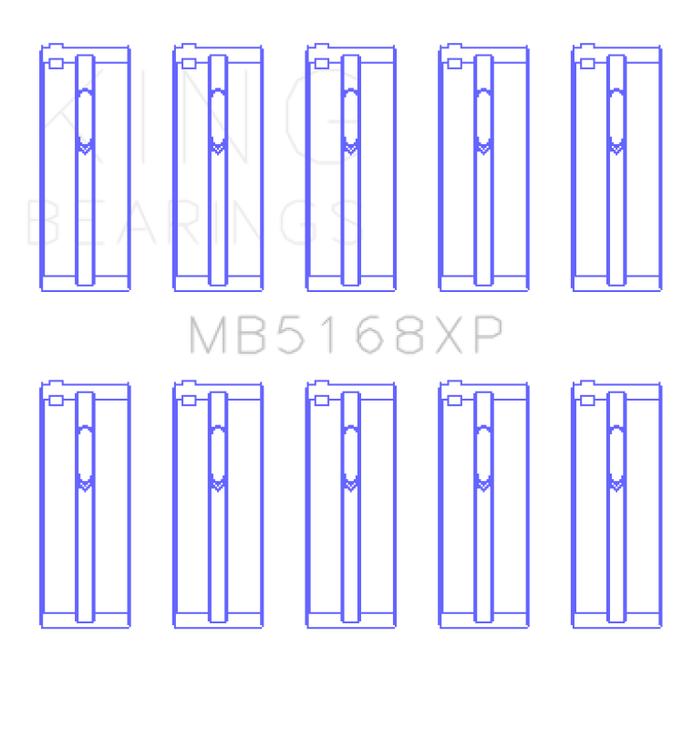King Engine Bearings Honda H22 50mm Journal Crankshaft Main Bearing Set (Size .025)