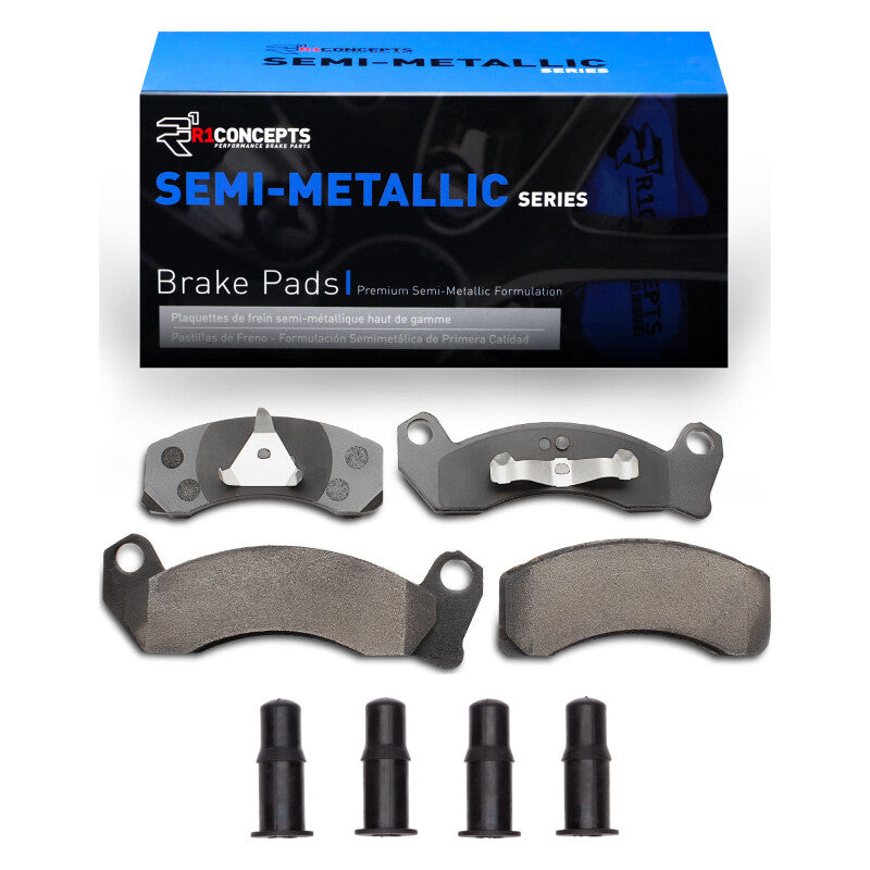 R1 87-93 Ford Mustang Front Semi Met Pads & Hardware Kit