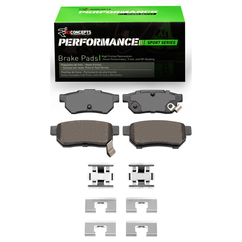 R1 85-89 Acura Integra Rear Performance Sport Pads & Hardware Kit