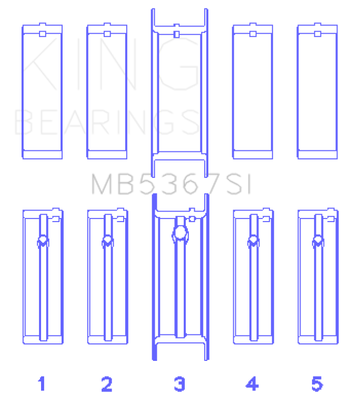 King Engine Bearings GMC 2.4L (146cu) I4 Ecotec Main Bearing Set - (Size 0.25 Oversized)