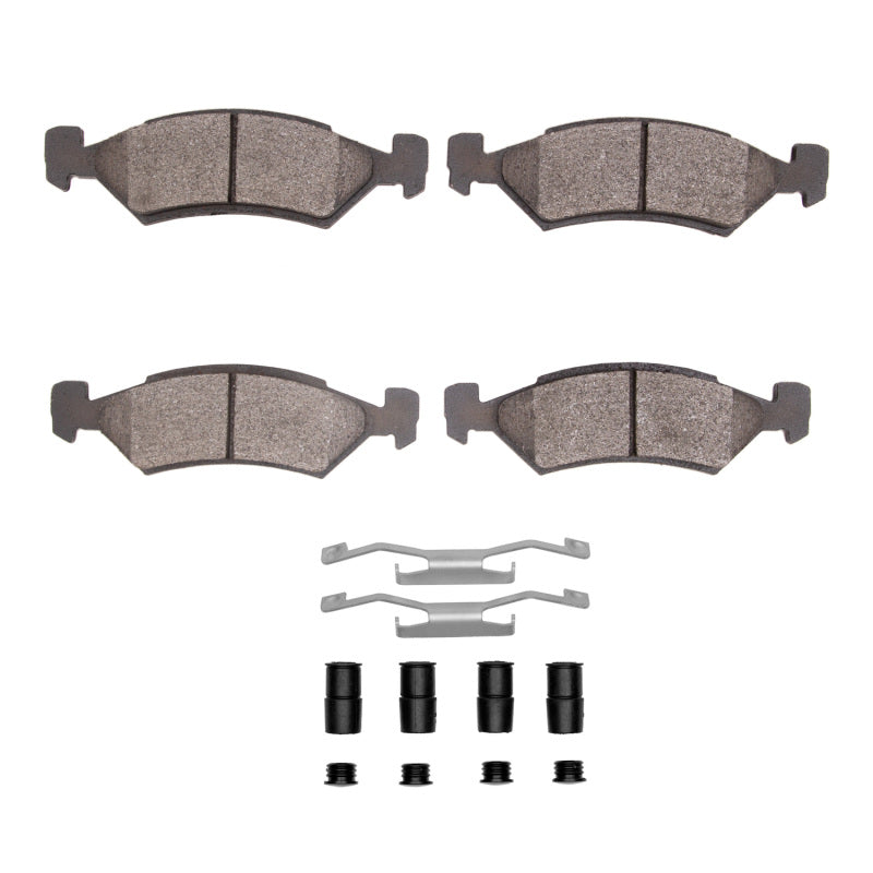 R1 81-89 Chrysler LeBaron Front Semi Met Pads & Hardware Kit