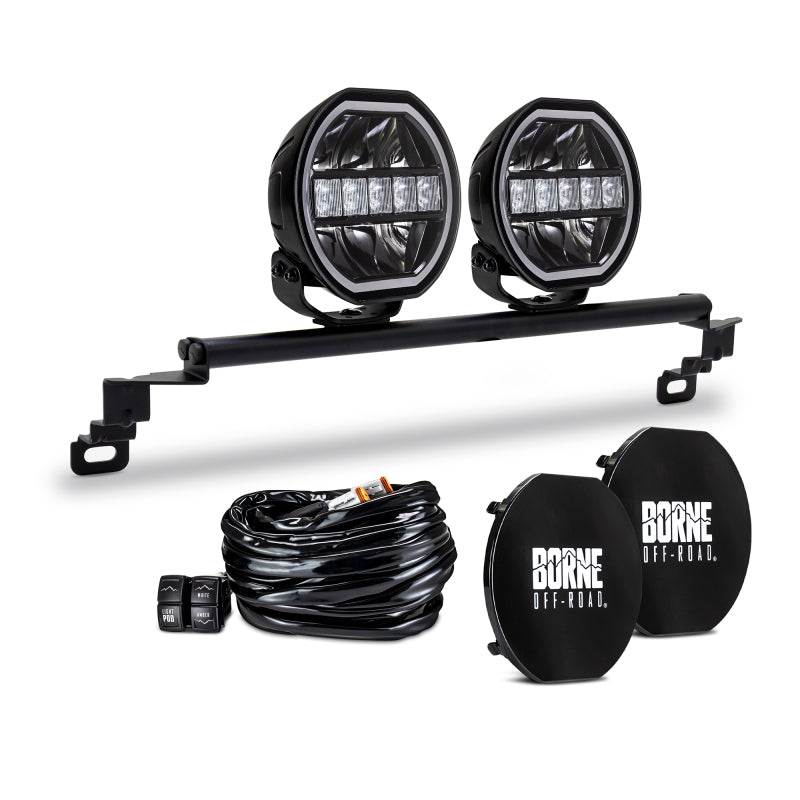 Borne Off-Road 2021+ Ford Bronco Direct Fit Lights - Standard Bumper - 2in x 7in Round