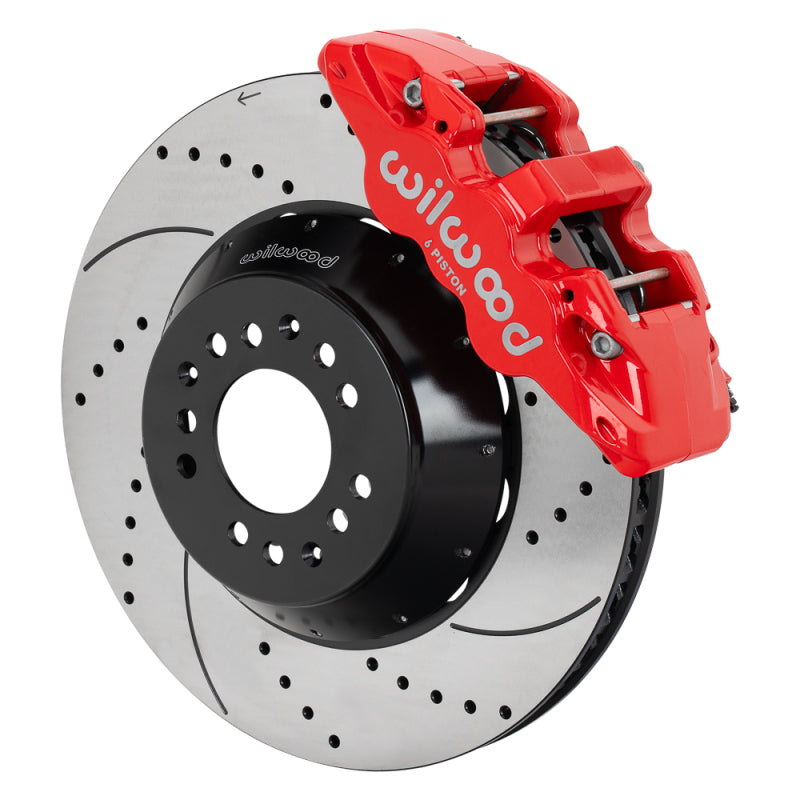 Wilwood kit front AERO6 wwe 2IN. drop alum pro spindle 15.00 rotor SRP red