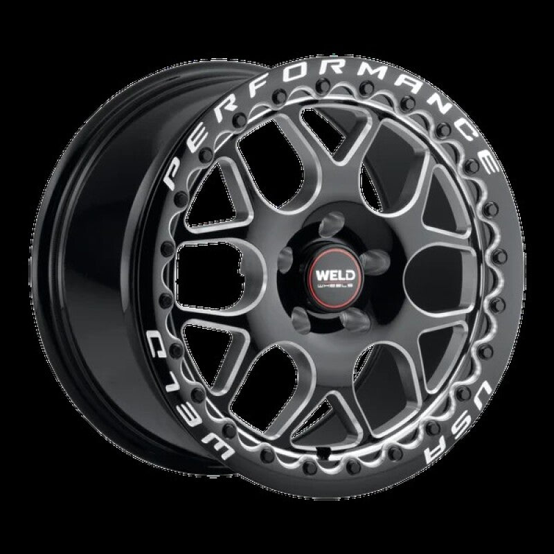 Weld Solana Beadlock 20x10.5 / 5x127 BP / ET38 / 71.5mm Bore - Gloss Black MIL DIA Wheel