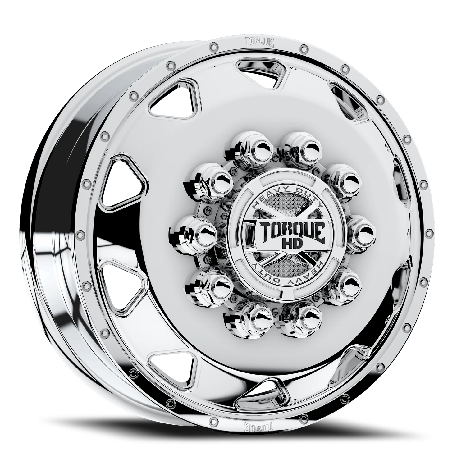 19.5x6 Torque HD TW643F Forged Haulin Polished 10x225 et+118 BS 8.4 CB 170.2 Flat Seat Steer