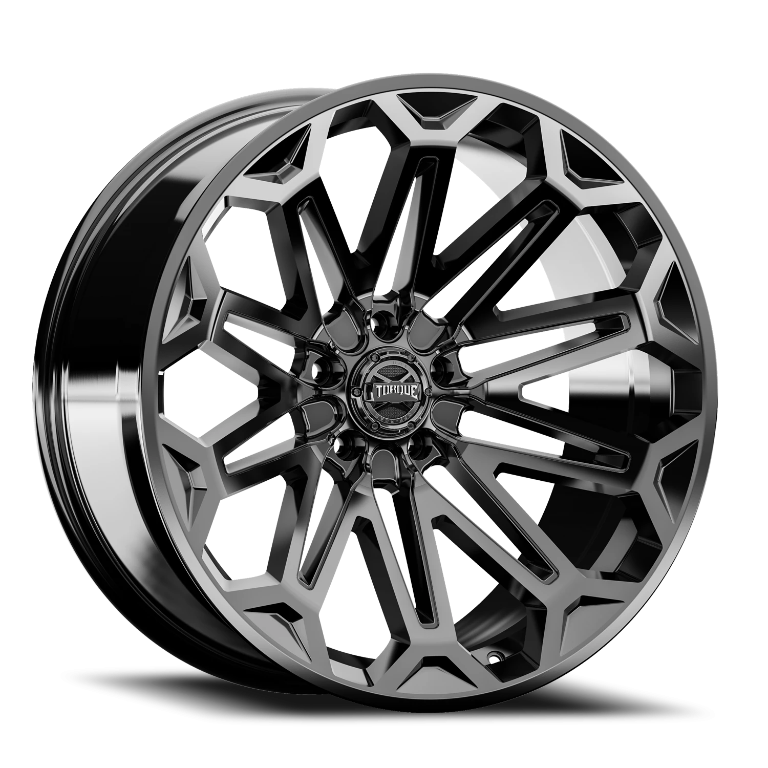 22x10 Torque TW406C Xcelerate Gloss Black 5x127 et-18 BS 4.75 CB 71.5 Conical Seat Square