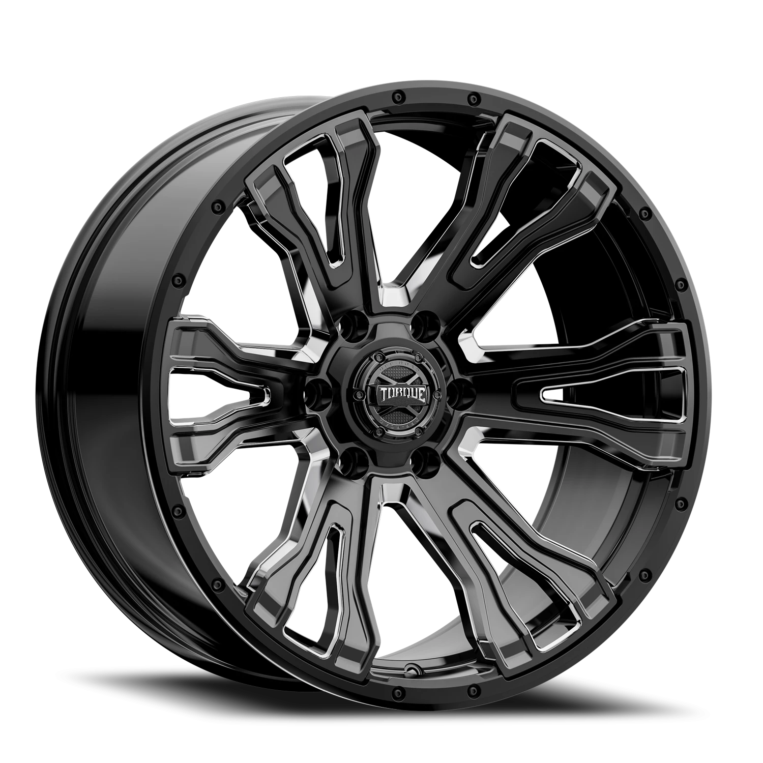 20x9 Torque TW407C Prime Gloss Black Milled 6x139.7 et-12 BS 4.5 CB 78.1 Conical Seat Square