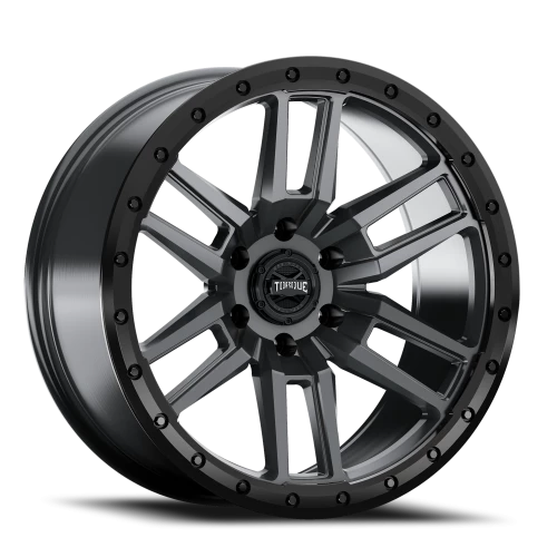 20x9 Torque TW411C Pritchett Satin Anthracite with Satin Black Lip 8x180 et00 BS 4.97 CB 124.2 Conical Seat Square