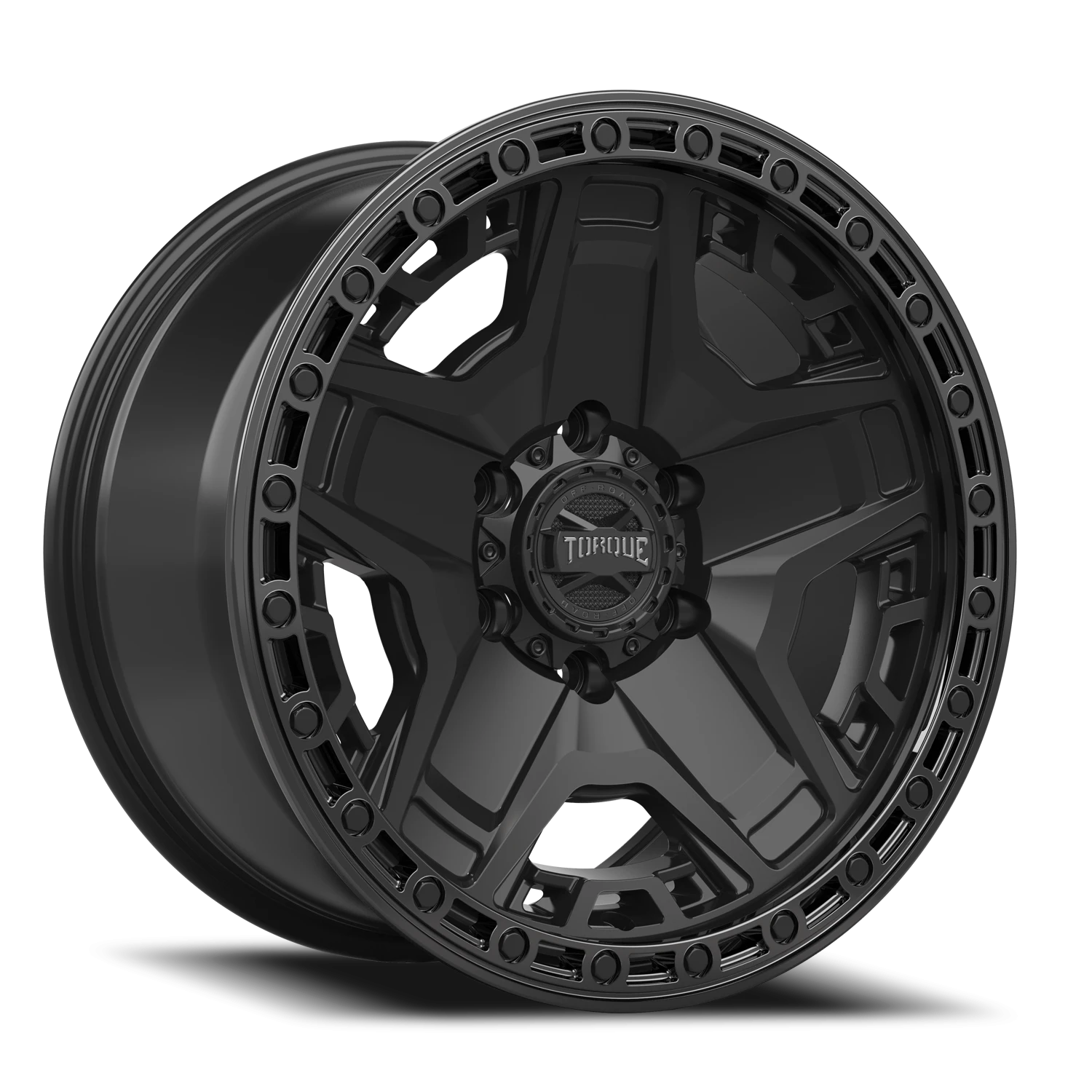 17x9 Torque TW448R Blackhawk Satin Black Gloss Black Lip 6x139.7 et+18 BS 5.68 CB 106.1 Conical Seat Square