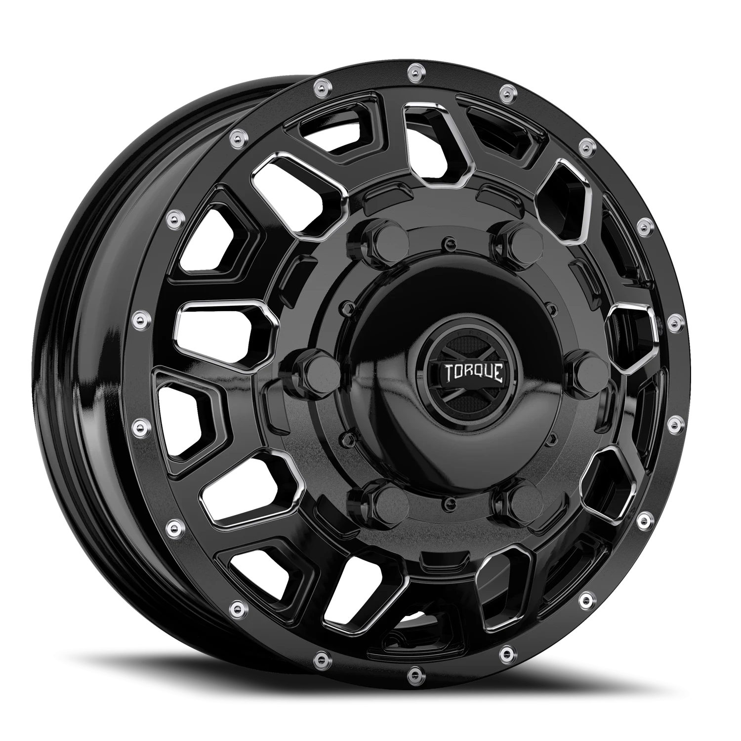 16x6 Torque TW514C Rush Satin Black 8x165.1 et+121.5 BS 8.26 CB 123.95 Flat Seat Front