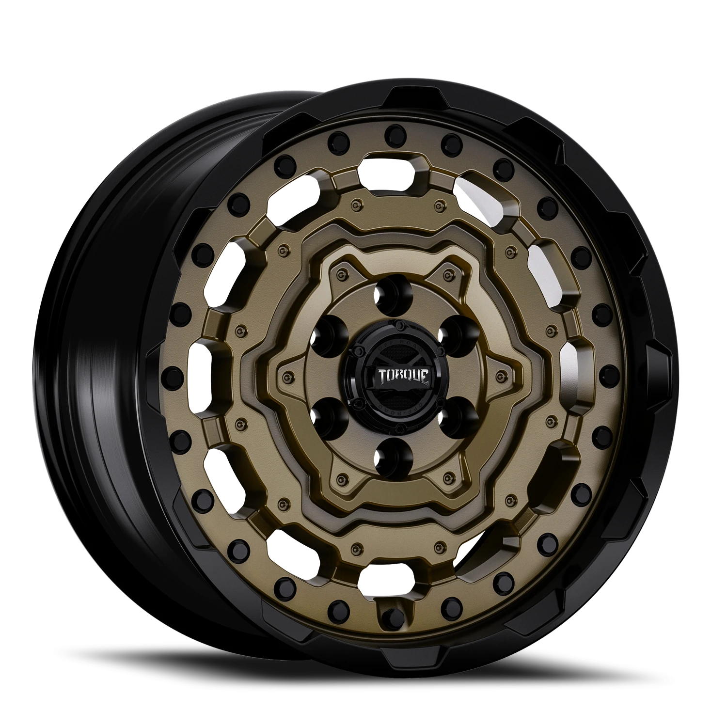 17x8 Torque TW547R Fortess Satin Bronze Satin Black Lip 6x130 et+29 BS 5.61 CB 84.1 R14 Radius Seat Square