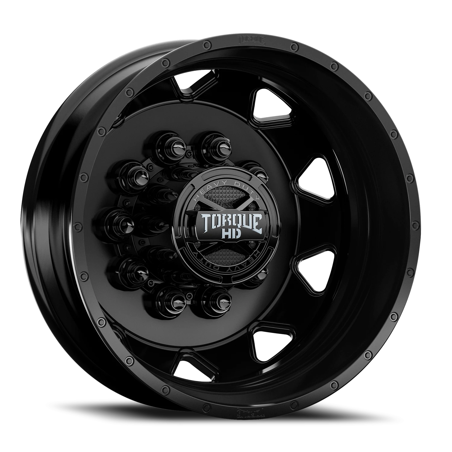 22.5x8.25 Torque HD TW643F Forged Haulin Satin Black 10x285.75 et-167 BS -1.7 CB 220.1 Flat Seat Drive