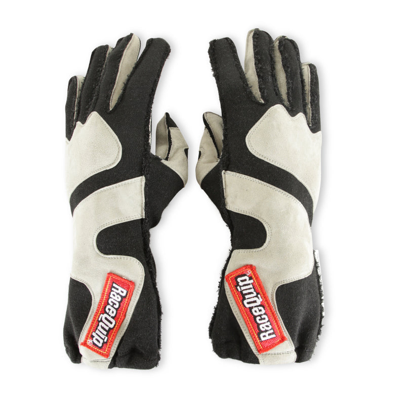 RaceQuip SFI-5 Gray/Black Medium Outseam w/ Closure Glove