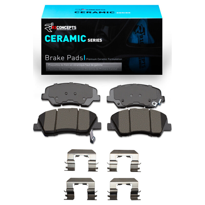 R1 12-17 Dodge Attitude (Mexico) Front Ceramic Brake Pads & Hardware Kit
