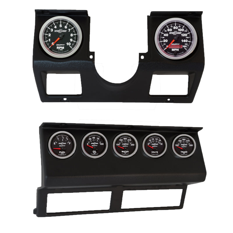 Autometer Sport-Comp II Direct Fit Dash Kit 87-96 Jeep Wrangler YJ (Tach/MPH/FL/OilP/WTMP/VLT/TRNS)
