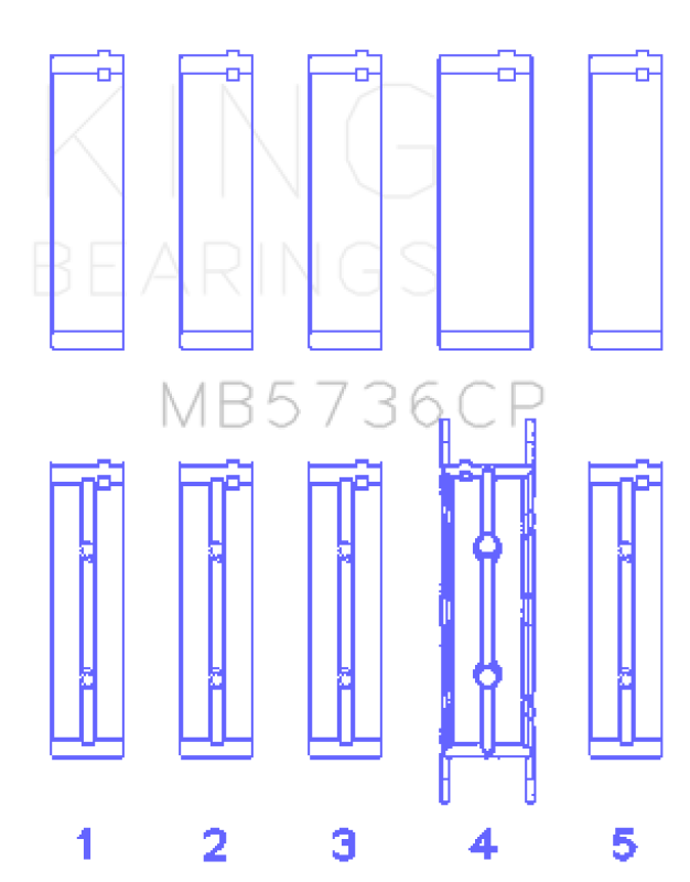King Engine Bearings Ford Powerstroke 6.0L/6.4L Diesel (Size +0.026mm) Crankshaft Main Bearing Set