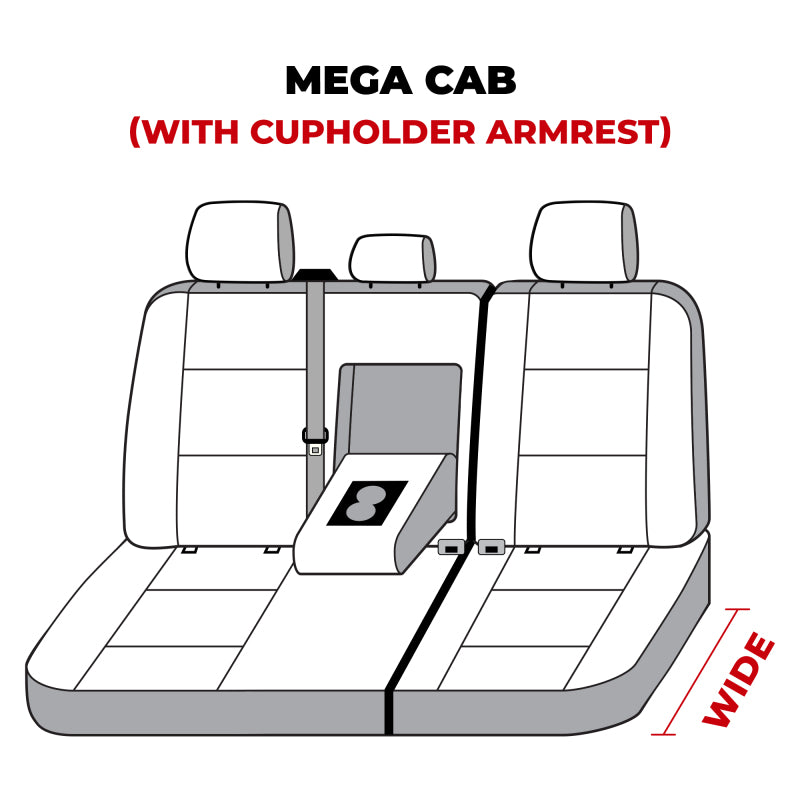 Covercraft 22-24 Dodge RAM Mega Carhartt Super Dux SeatSaver Custom Second Row Seat Covers - Black