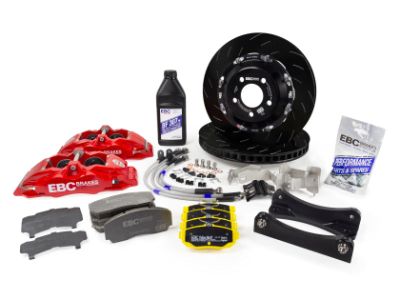 EBC Racing 17-24 Suzuki Swift 1.4T Hybrid Red Apollo-4 Calipers 330mm Rotors Front Big Brake Kit