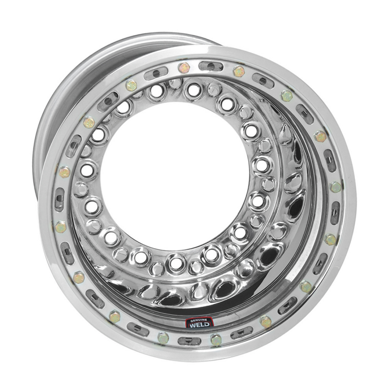 Weld Wide 5 XL Direct Mount 15x12 / 5x10.25 BP / 6in. BS Polished Assembly - Blk MOD Beadlock