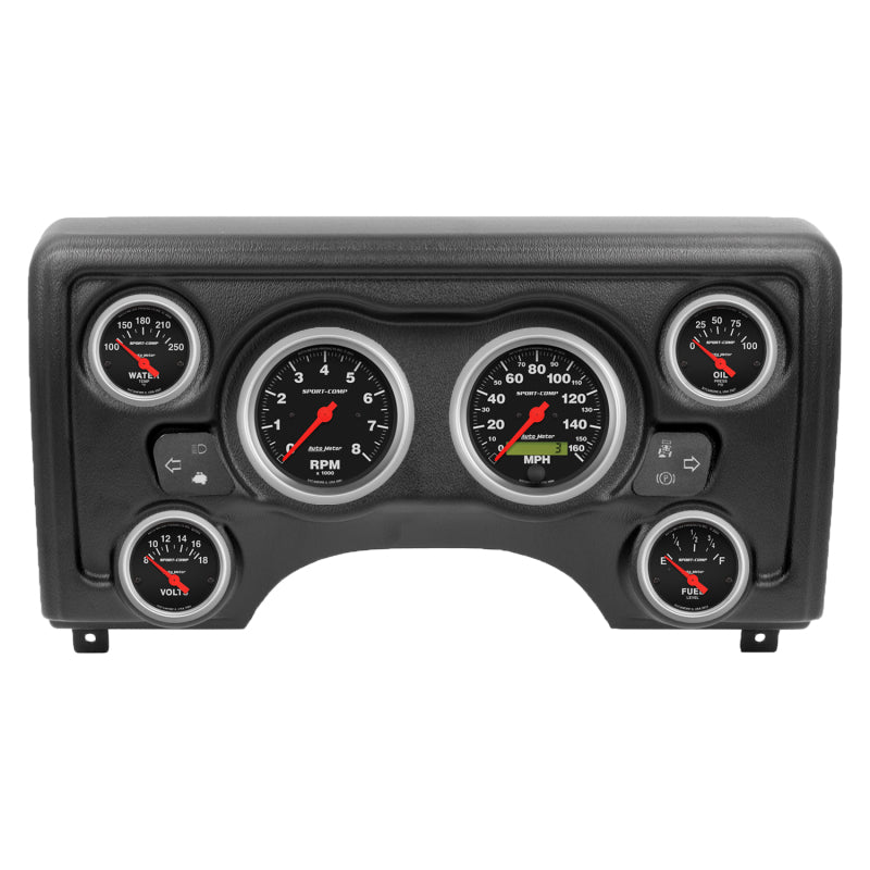 Autometer Sport-Comp Direct Fit Dash Kit 97-06 Jeep TJ (2 x 3-3/8in. / 4 x 2-1/16in.)