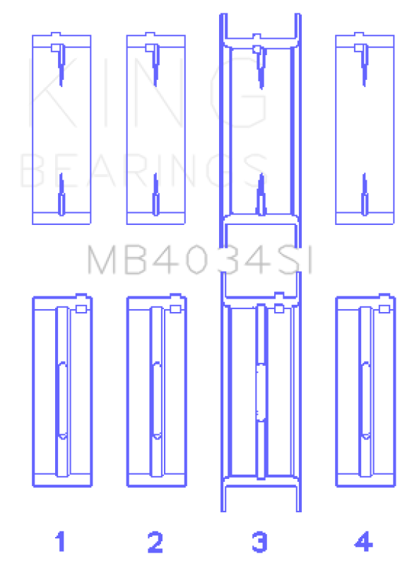 King Engine Bearings Ford 232 (Size +1.0mm) Main Bearing Set