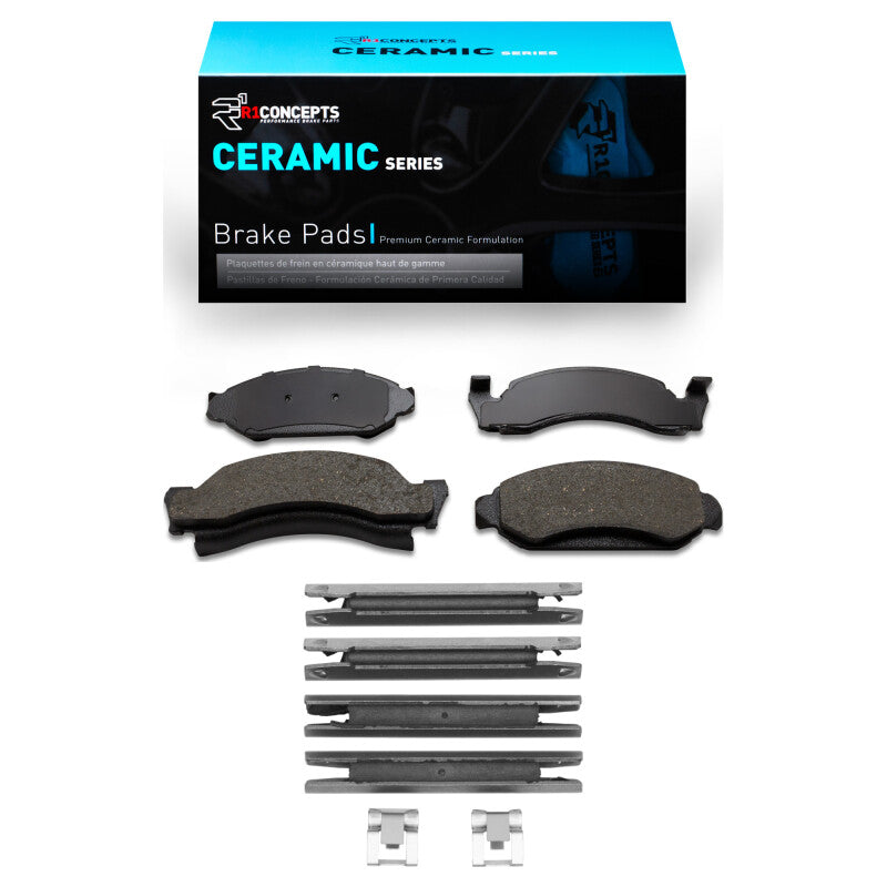 R1 1986-1993 Ford E-150 Econoline Club Wagon Front R1 Ceramic Pads & Hardware Kit
