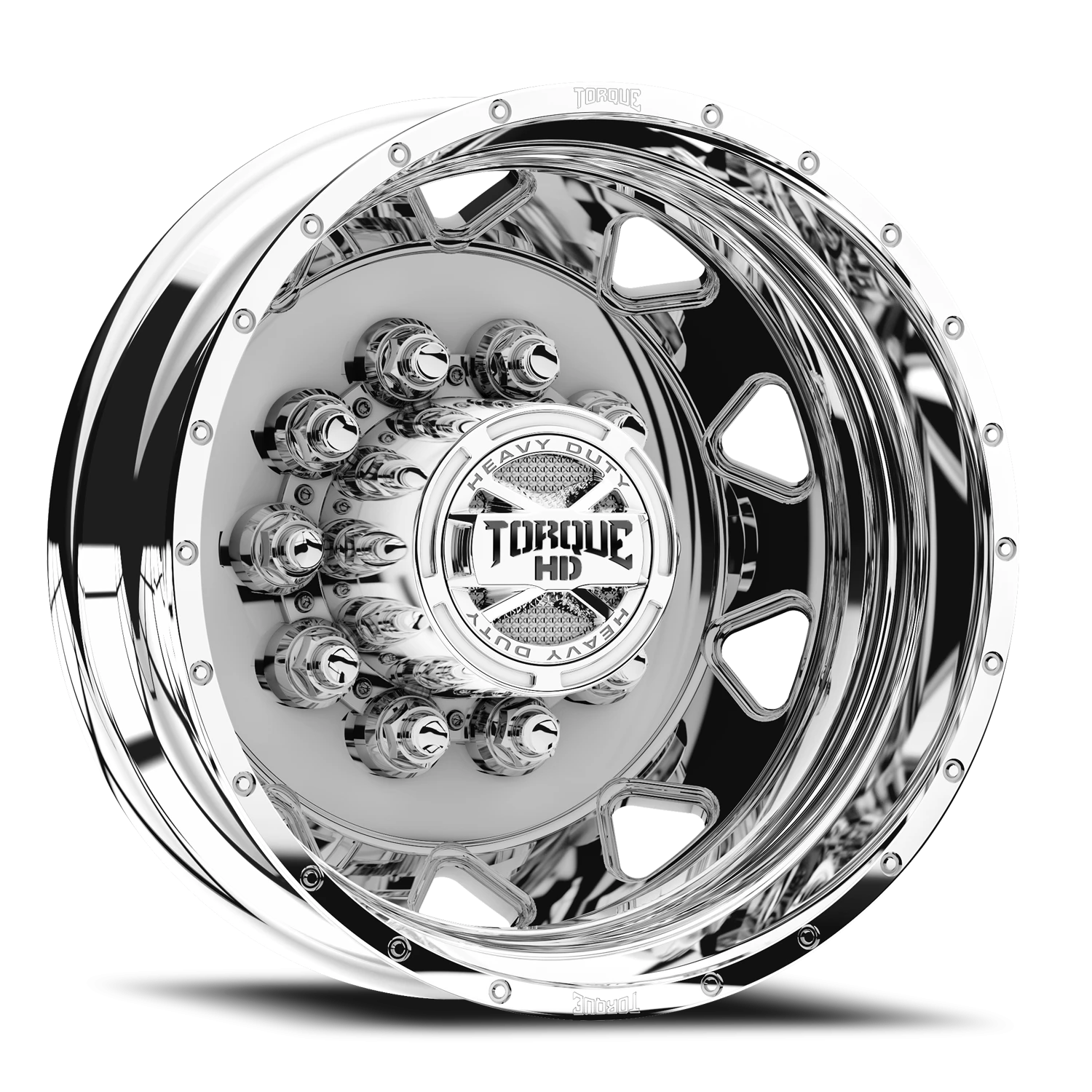 19.5x6 Torque HD TW643F Forged Haulin Polished 10x225 et-136 BS -1.6 CB 170.2 Flat Seat Drive