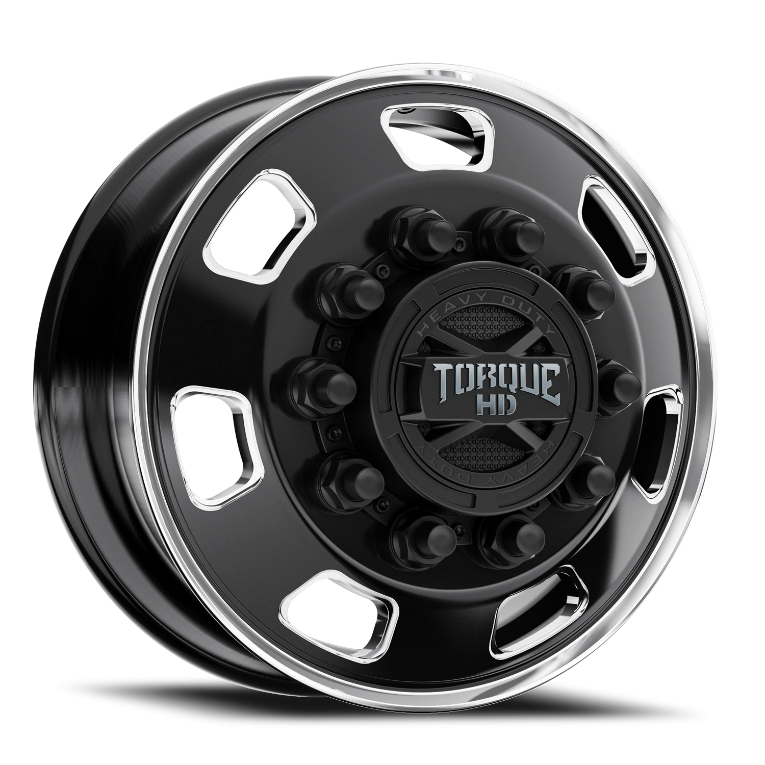 22.5x9 Torque HD TW642F Forged Luxe Satin Black Milled 10x285.75 et+152 BS 11.25 CB 220.1 Flat Seat Steer
