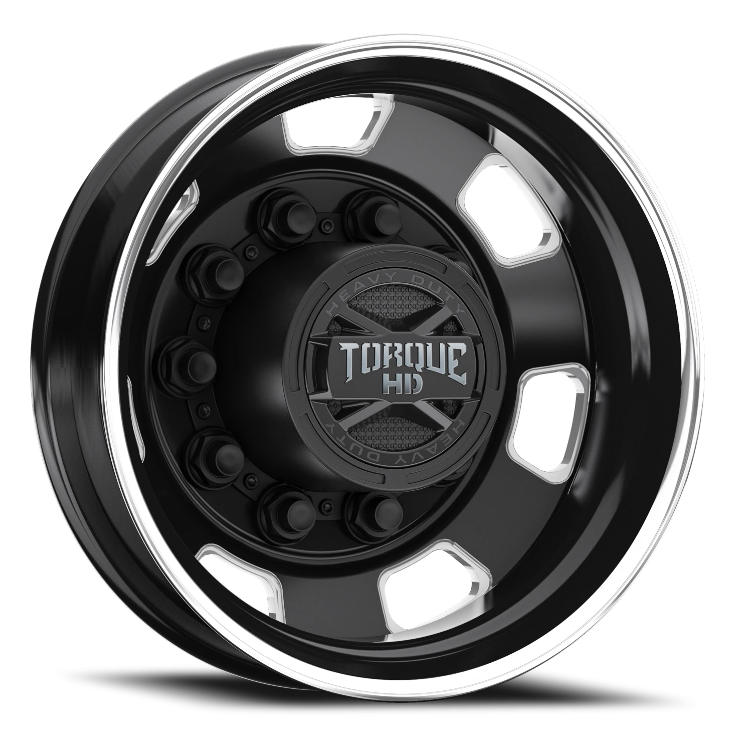 22.5x8.25 Torque HD TW642F Forged Luxe Satin Black Milled 10x285.75 et-167 BS -1.7 CB 220.1 Flat Seat Drive