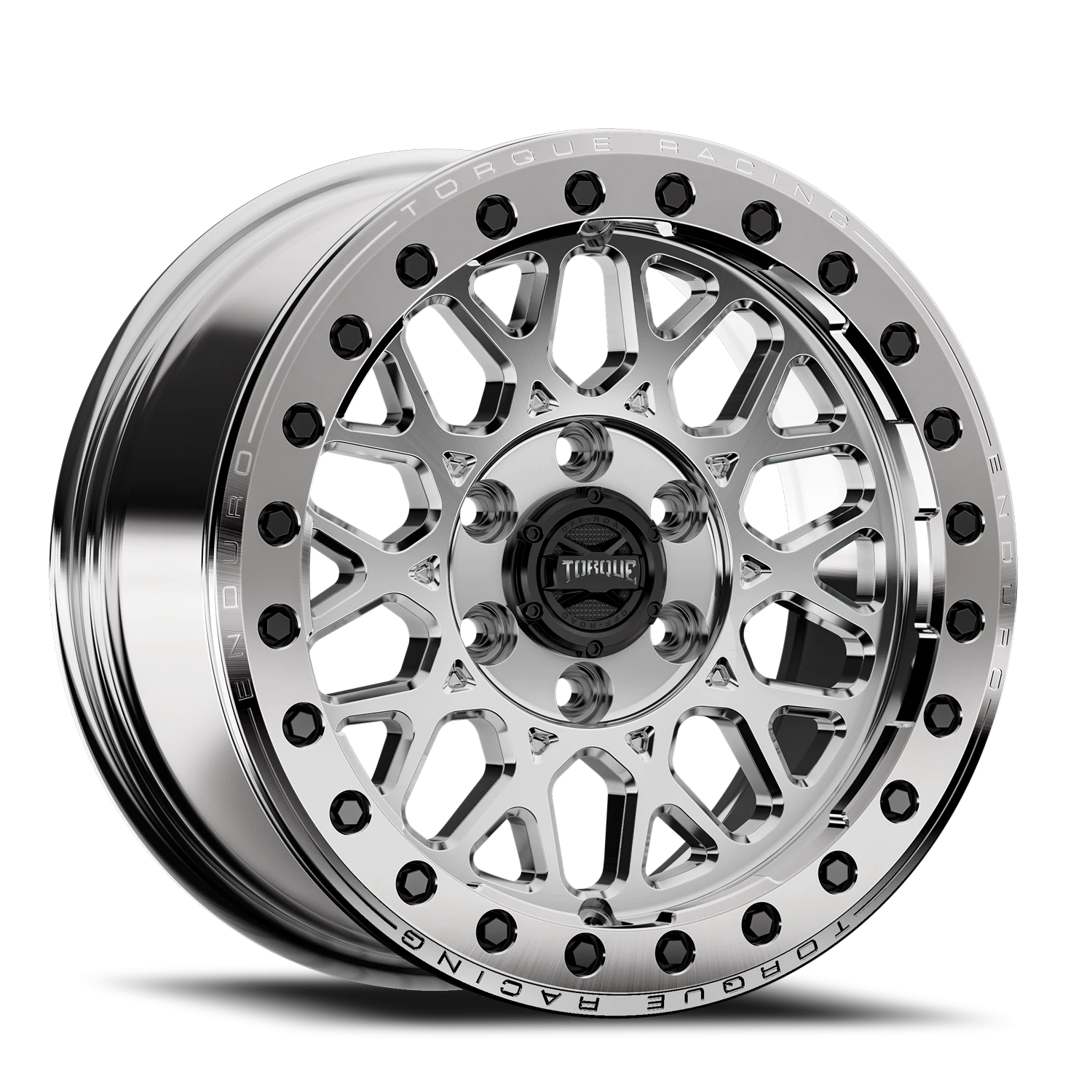 17x8 Torque TW340F Forged Enduro Gloss Machined 6x130 et+29 BS 5.65 CB 84.1 R14 Radius Seat Square Beadlock Ready
