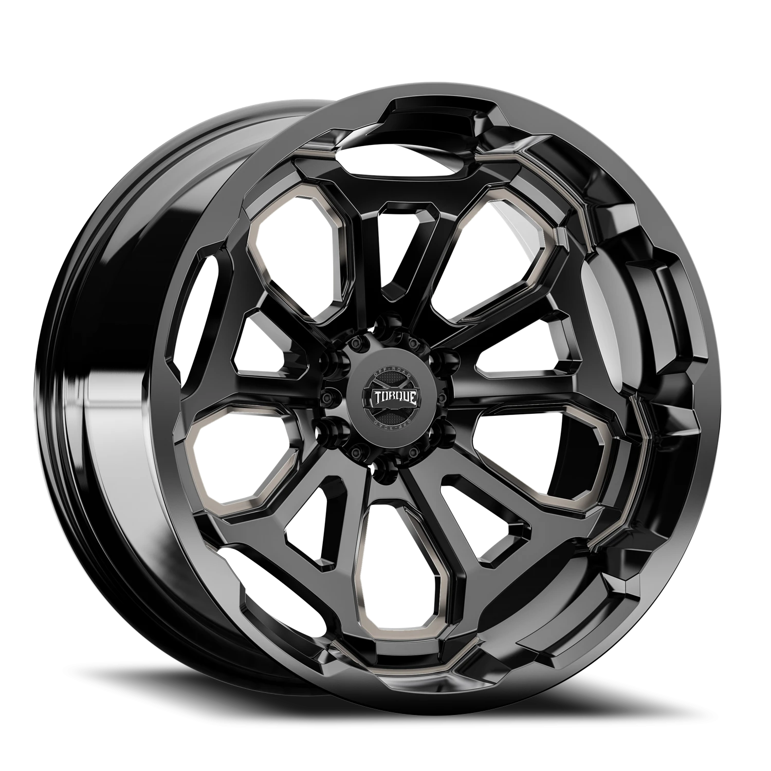 22x11 Torque TW404C Overdrive Gloss Black Milled Dark Tint 6x139.7 et-32 BS 4.72 CB 78.1 Conical Seat Square