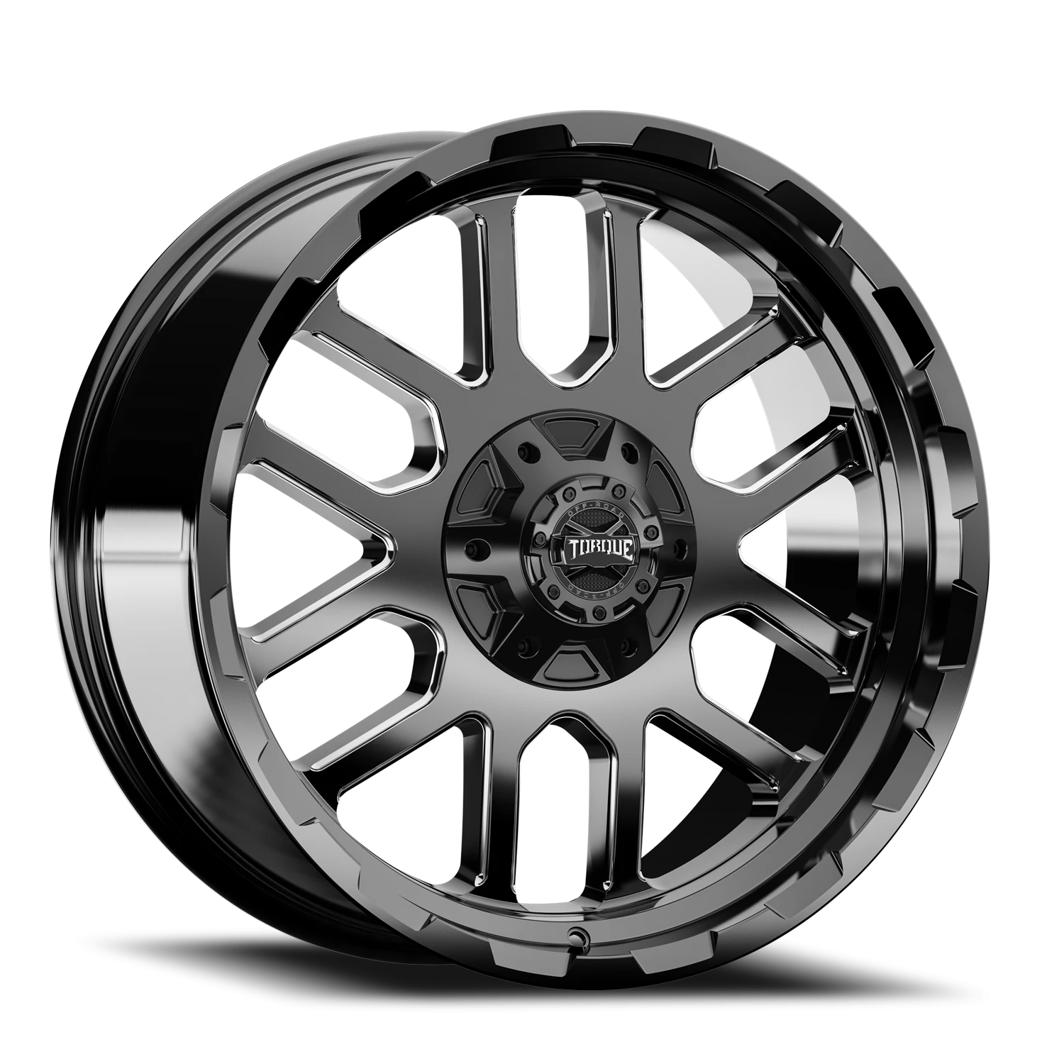20x9 Torque TW408C Ridge Gloss Black Milled 6x135/139.7 et-12 BS 4.5 CB 87.1 Conical Seat Square