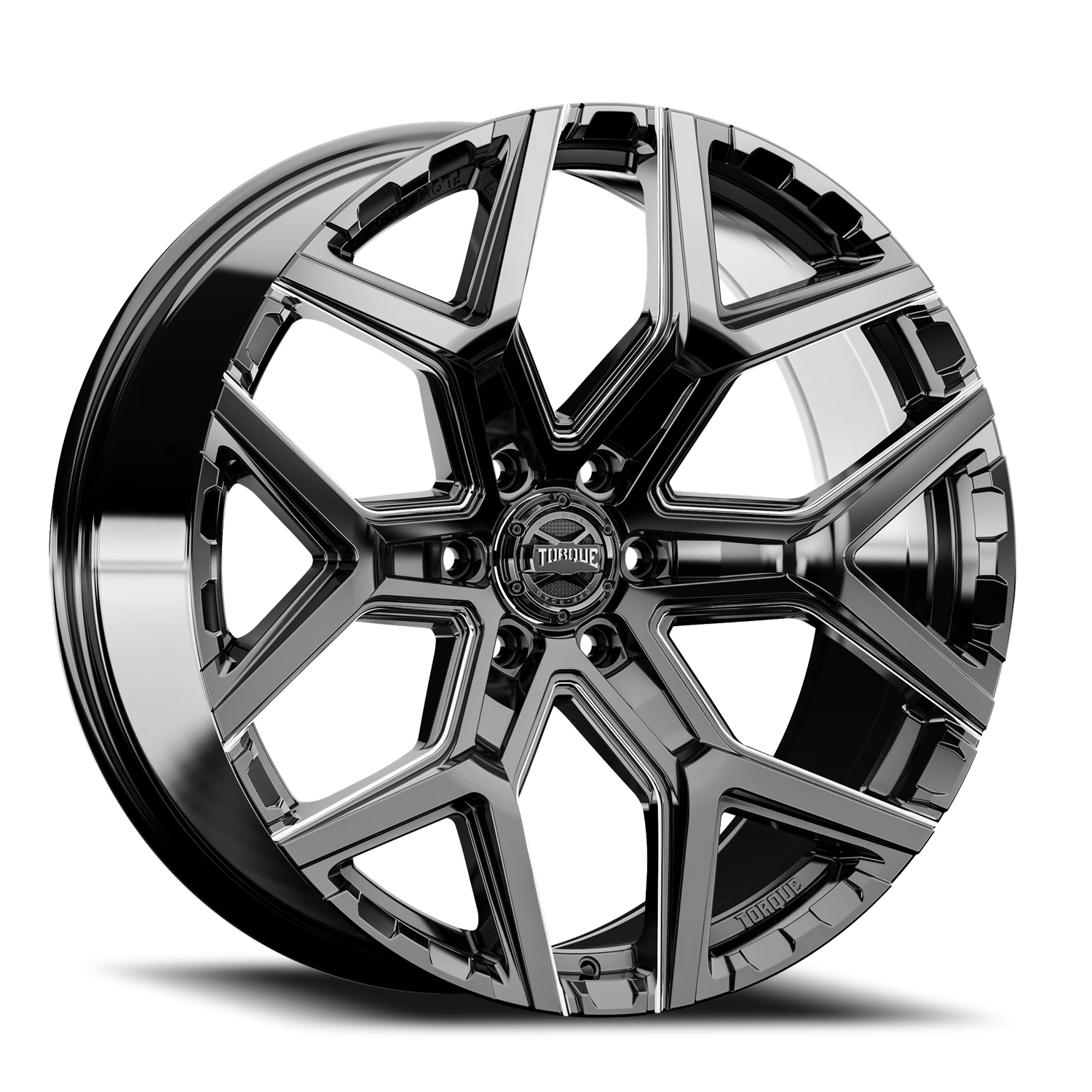 22x9 Torque TW417R Strike Gloss Black Milled 6x135 et-09 BS 4.6 CB 87.1 Conical Seat Square
