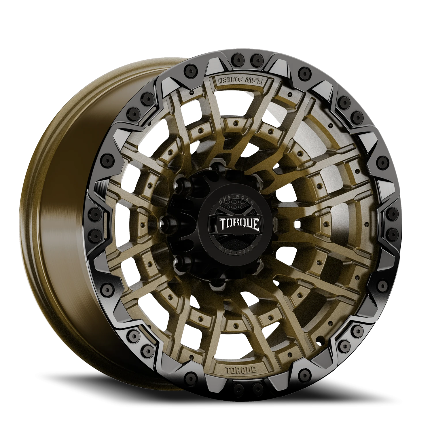 20x10 Torque TW419R Cliffhanger Satin Bronze with Satin Black Lip 8x170 et-18 BS 4.76 CB 125.2 Conical Seat Square