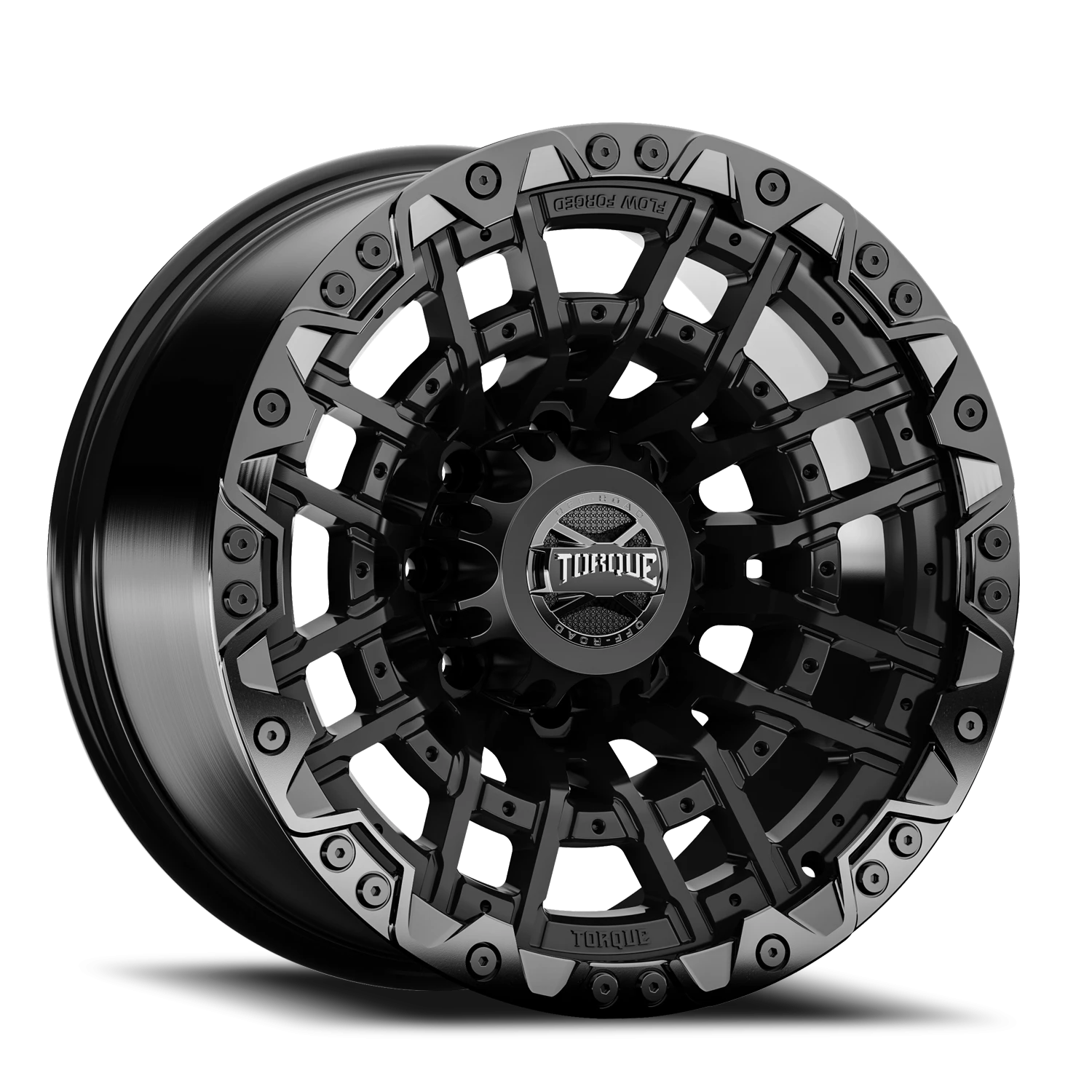 20x10 Torque TW419R Cliffhanger Satin Black Gloss Black Lip 8x170 et-18 BS 4.76 CB 125.2 Conical Seat Square