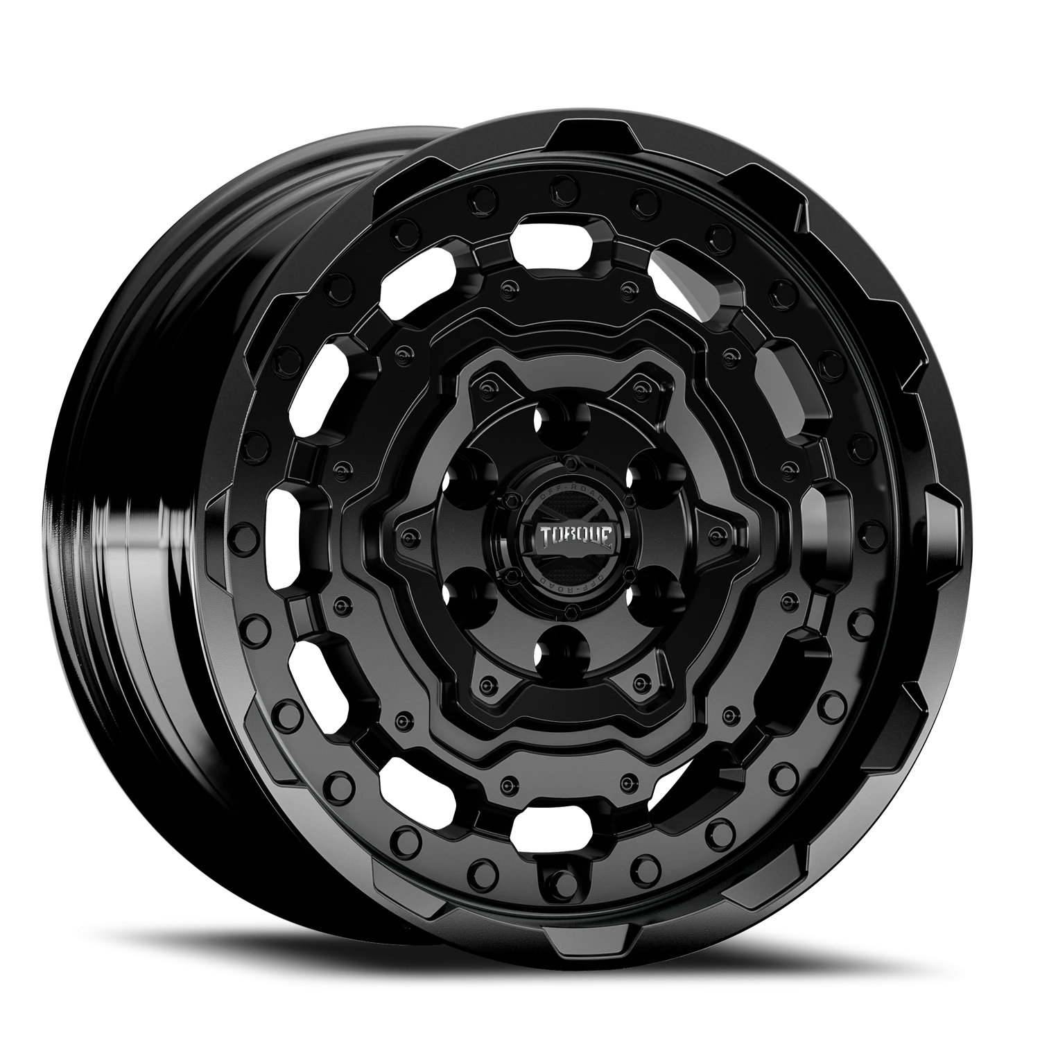 17x8 Torque TW547R Fortress Satin Black Gloss Black Lip 6x130 et+38 BS 5.96 CB 84.1 R14 Radius Seat Square