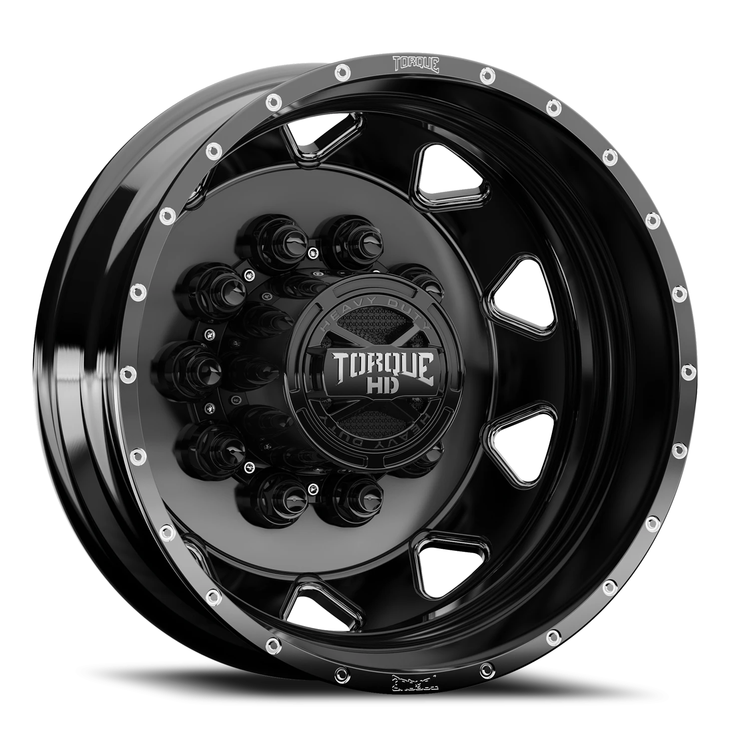 24.5x8.25 Torque HD TW643F Forged Haulin Gloss Black Milled 10x285.75 et-167.5 BS -1.7 CB 220.1 Flat Seat Drive