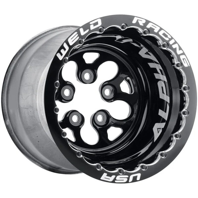 Weld Alpha-1 15x13/5x4.75 BP/2BS Black Powder Center & Shell-Black Scalloped MT
