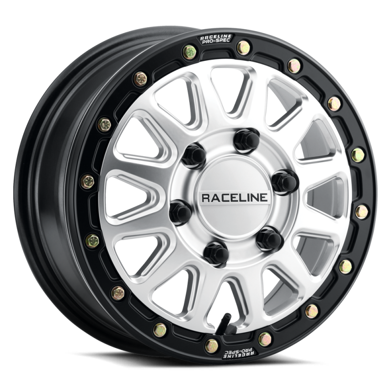 Raceline A14SB Alpha 15x7in /  BP / 25mm Offset / 68mm Bore - Hyper Silver w/Black Ring