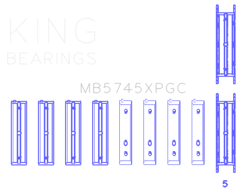 King Engine Bearings Subaru FA20/Toyota 4U-GSE pMaxKote Performance Main Bearing Set - Size STD