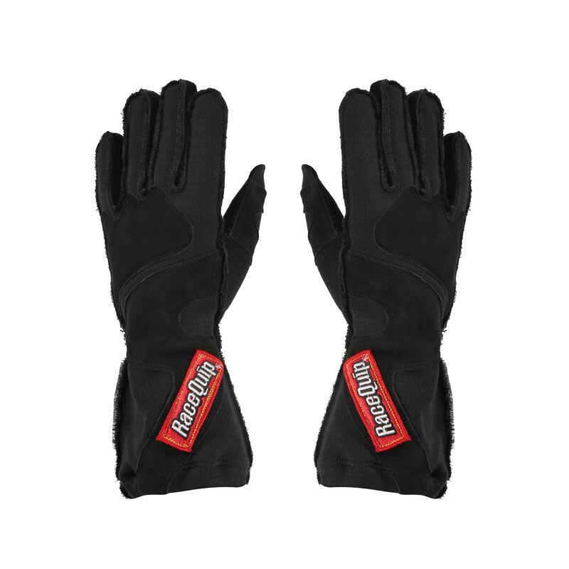 RaceQuip 356 Series 2 Layer Nomex Outseam Race Gloves SFI 3.3 / 5 All Black & Black 2X-Large
