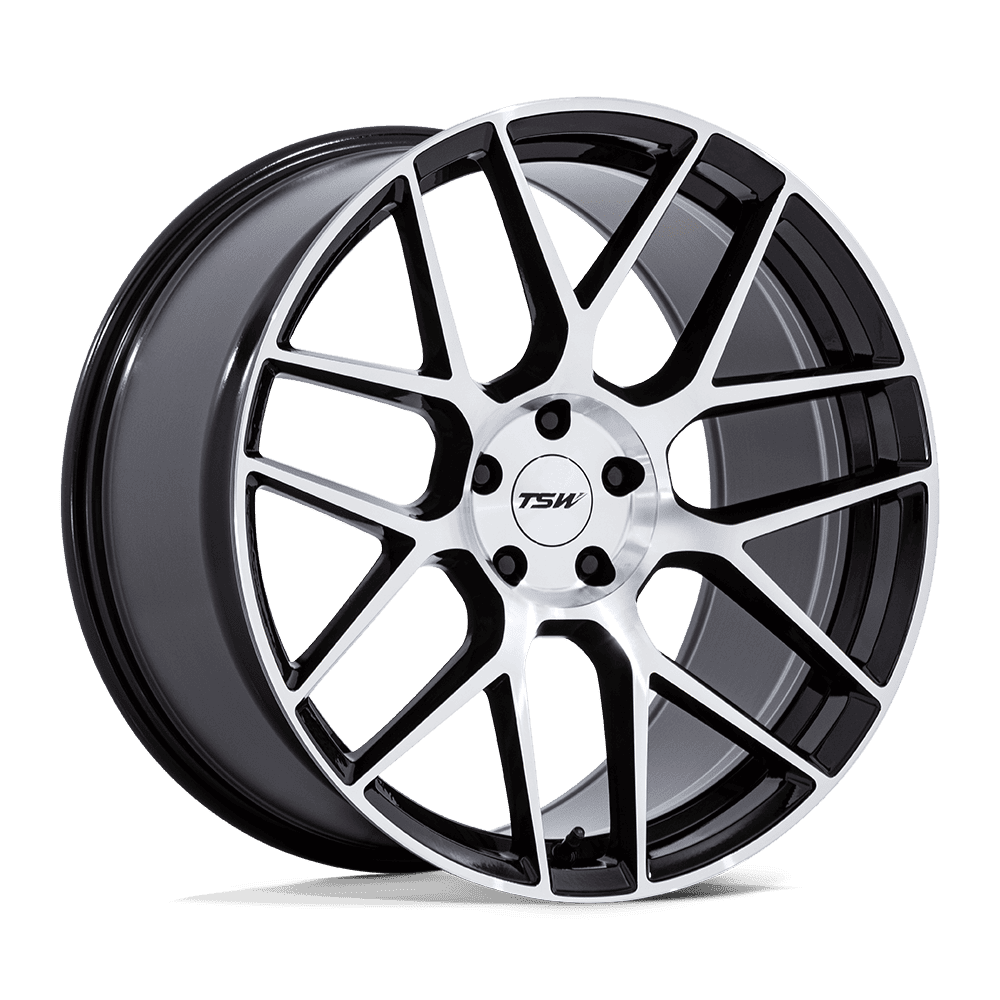 TIS Wheels TW002 LASARTHE 17X8 GLOSS BLACK MACHINED 5X114.3 Wheel